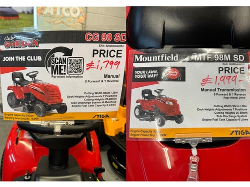 Ride mower 98m club - ride,
