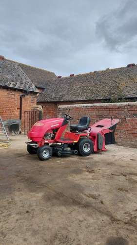 Ride mower and - and, sweeper